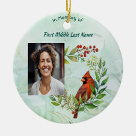 Memorial Keepsake Cardinal Bird Keramik Ornament