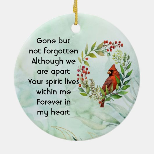 Memorial Keepsake Cardinal Bird Keramik Ornament (Hinten)