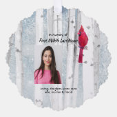 Memorial Keepsake Cardinal Bird Ornament Karte (Vorderseite)