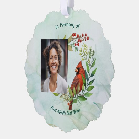 Memorial Keepsake Cardinal Bird Ornament Karte (Links)