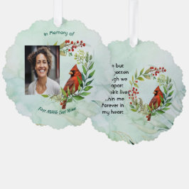 Memorial Keepsake Cardinal Bird Ornament Karte