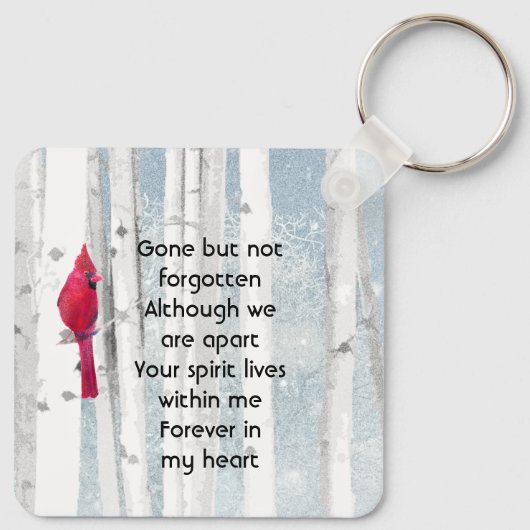 Memorial Keepsake Cardinal Bird Schlüsselanhänger (Rückseite)