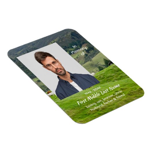 Memorial Keepsake Cattle Farm Landscape Magnet (Rechte Seite)
