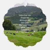 Memorial Keepsake Cattle Farm Landscape  Ornament Karte (Rückseite)