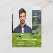 Memorial Keepsake Cattle Farm Landscape Visitenkarte (Vorderseite)