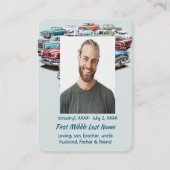 Memorial Keepsake Classic Vintage Car Vehicle Visitenkarte (Vorderseite)