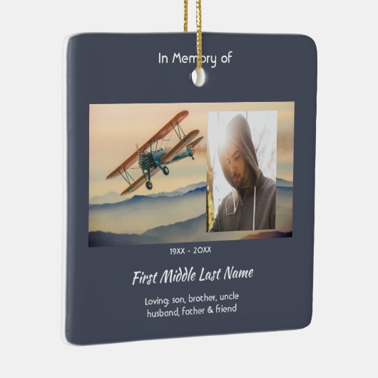 Memorial Keepsake  Clouds Biplane Sky Keramikornament (Rechts)