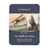 Memorial Keepsake  Clouds Biplane Sky Magnet (Vertikal)