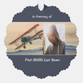 Memorial Keepsake Clouds Biplane Sky Ornament Karte (Vorderseite)