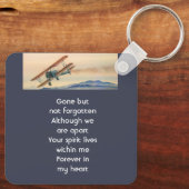 Memorial Keepsake Clouds Biplane Sky Schlüsselanhänger (Rückseite)