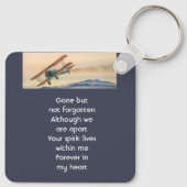 Memorial Keepsake Clouds Biplane Sky Schlüsselanhänger (Rückseite)