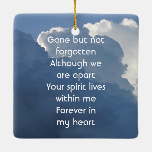 Memorial Keepsake Clouds Sky Heavenly Keramikornament (Rückseite)