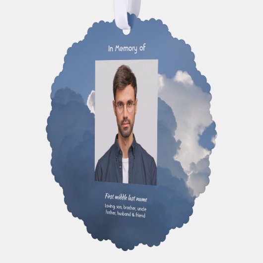 Memorial Keepsake Clouds Sky Heavenly Ornament Karte (Links)