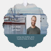 Memorial Keepsake Commercial Fisherman Ornament Karte (Vorderseite)