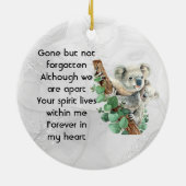 Memorial Keepsake Cute Koala Children Keramik Ornament (Hinten)
