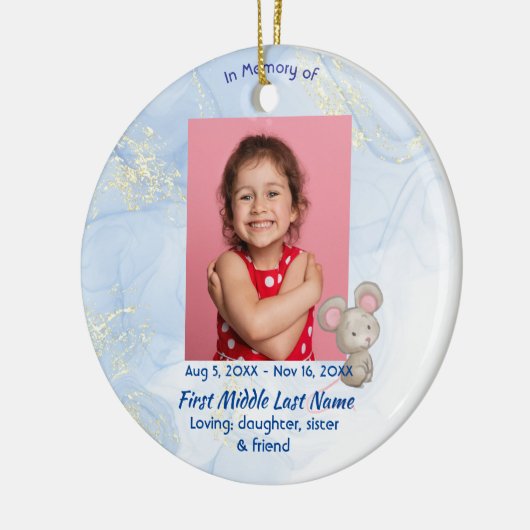 Memorial Keepsake Cute Little Mouse Children Keramik Ornament (Links)