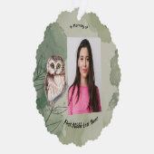 Memorial Keepsake Cute Owl Bird Ornament Karte (Rechts)