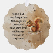 Memorial Keepsake Cute Red Squirrel Ornament Karte (Rückseite)