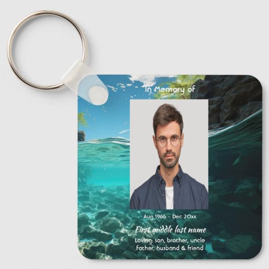 Memorial Keepsake Deep Sea Diving Diver Schlüsselanhänger (Vorderseite)