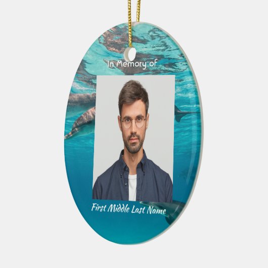 Memorial  Keepsake Dolphins Underwater Ocean Keramik Ornament (Links)