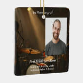 Memorial Keepsake Drummer Drums Band Keramikornament (Rechts)