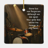 Memorial Keepsake Drummer Drums Band Keramikornament (Rückseite)