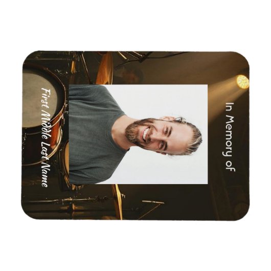 Memorial Keepsake Drummer Drums Band Magnet (Horizontal)