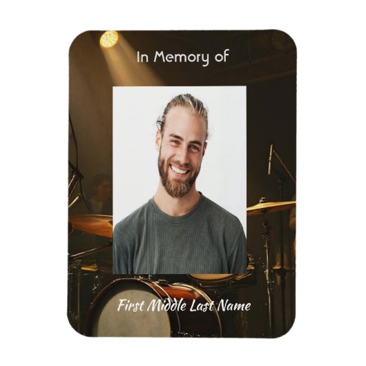 Memorial Keepsake Drummer Drums Band Magnet (Vertikal)