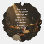 Memorial Keepsake Drummer Drums Band Ornament Karte (Rückseite)