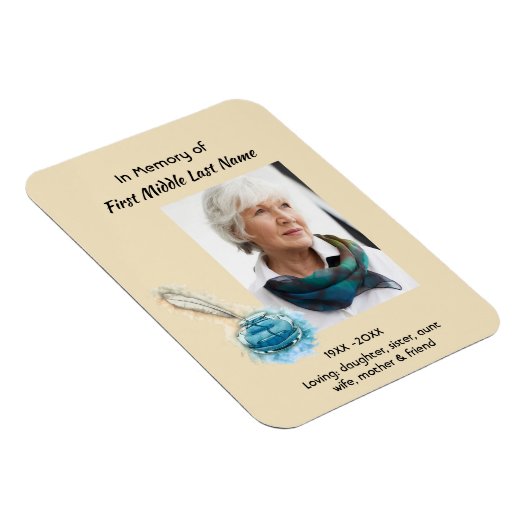 Memorial Keepsake Feather Pen Magnet (Rechte Seite)
