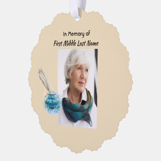 Memorial Keepsake Feather Pen Ornament Karte (Links)