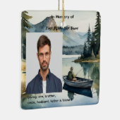 Memorial Keepsake Fishing Lake in Boat Keramikornament (Rechts)