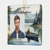 Memorial Keepsake Fishing Lake in Boat Keramikornament (Links)
