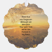 Memorial Keepsake Golden Sunrise  Ornament Karte (Rückseite)