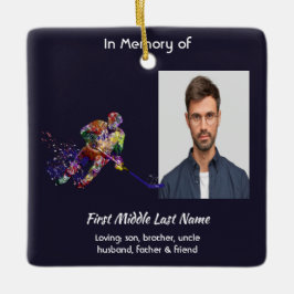 Memorial Keepsake Hockey Player Sport Keramikornament