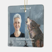Memorial Keepsake Howling Wolf Art Keramikornament (Links)