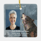 Memorial Keepsake Howling Wolf Art Keramikornament (Vorderseite)