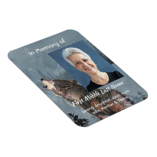 Memorial Keepsake Howling Wolf Art Magnet (Rechte Seite)