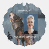 Memorial Keepsake Howling Wolf Art Ornament Karte (Vorderseite)