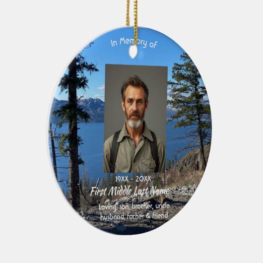  Memorial Keepsake Lake  Forest Trees Keramik Ornament (Rechts)