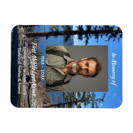 Memorial Keepsake  Lake Forest Trees Magnet (Horizontal)