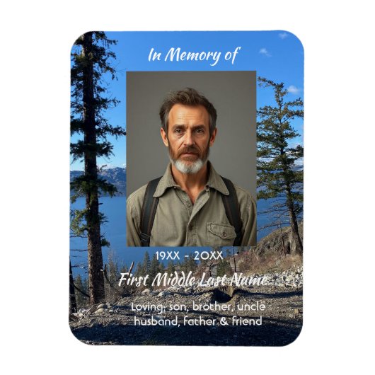 Memorial Keepsake  Lake Forest Trees Magnet (Vertikal)