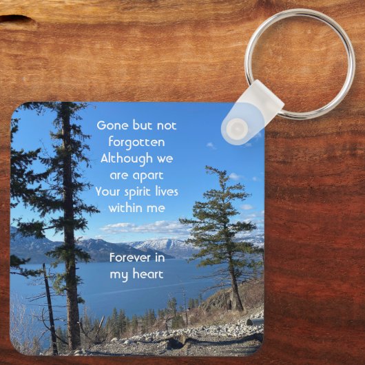 Memorial Keepsake Lake Forest Trees Schlüsselanhänger (Rückseite)