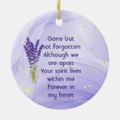 Memorial Keepsake Lavender Garden Flower Keramik Ornament (Hinten)