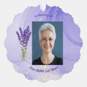 Memorial Keepsake Lavender Garden Flower Ornament Karte (Vorderseite)