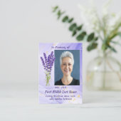 Memorial Keepsake Lavender Garden Flower Visitenkarte (Stehend Vorderseite)