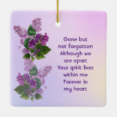 Memorial Keepsake Lilac Garden Flower  Keramikornament (Rückseite)
