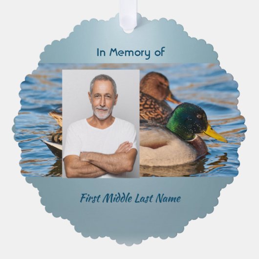 Memorial Keepsake Mallard Ducks Bird Ornament Karte (Vorderseite)