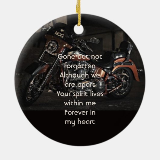 Memorial Keepsake Motorcycle Biker Keramik Ornament (Hinten)