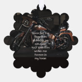  Memorial Keepsake Motorcycle Biker Ornament Karte (Rückseite)